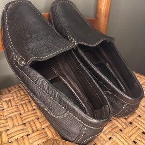 JF J FERRAR  Leather Driving Loafers Mens Black Slip On Shoes Mocassin Size 9M